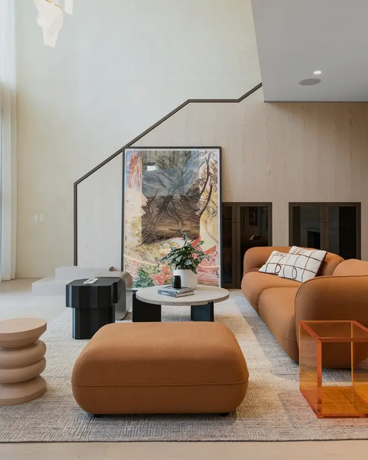 Modern living room in a listed property